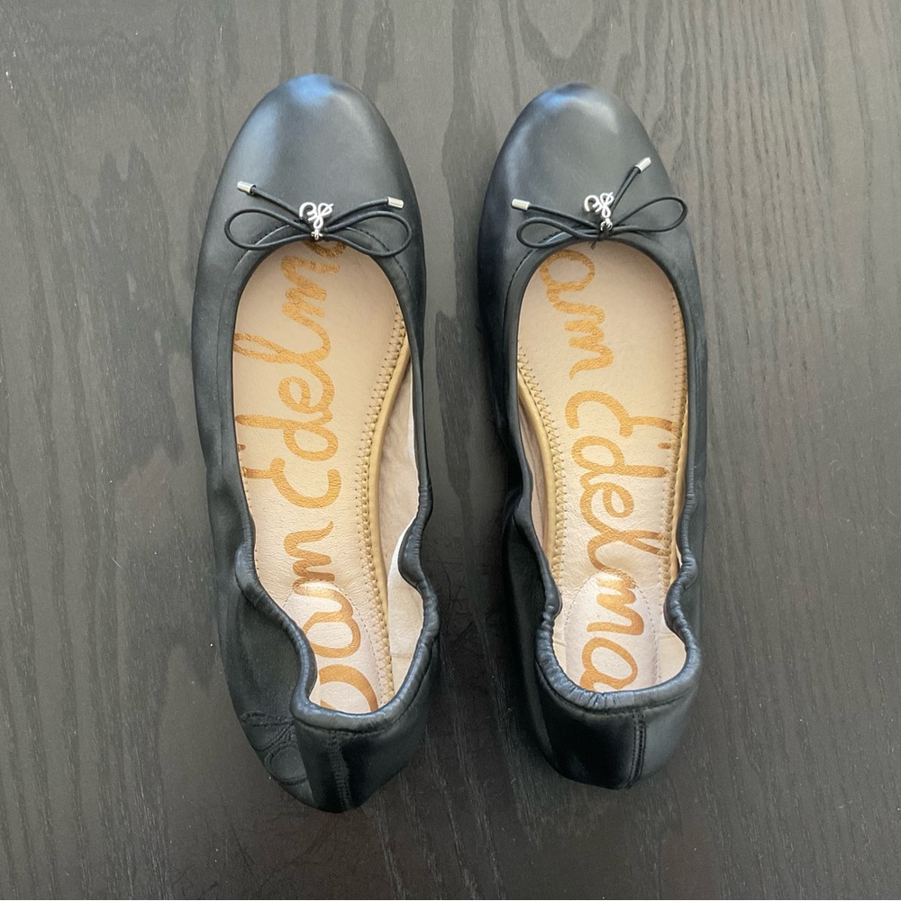 Sam Edelman Black Leather Felicia Ballet Flats Women’s Size 11